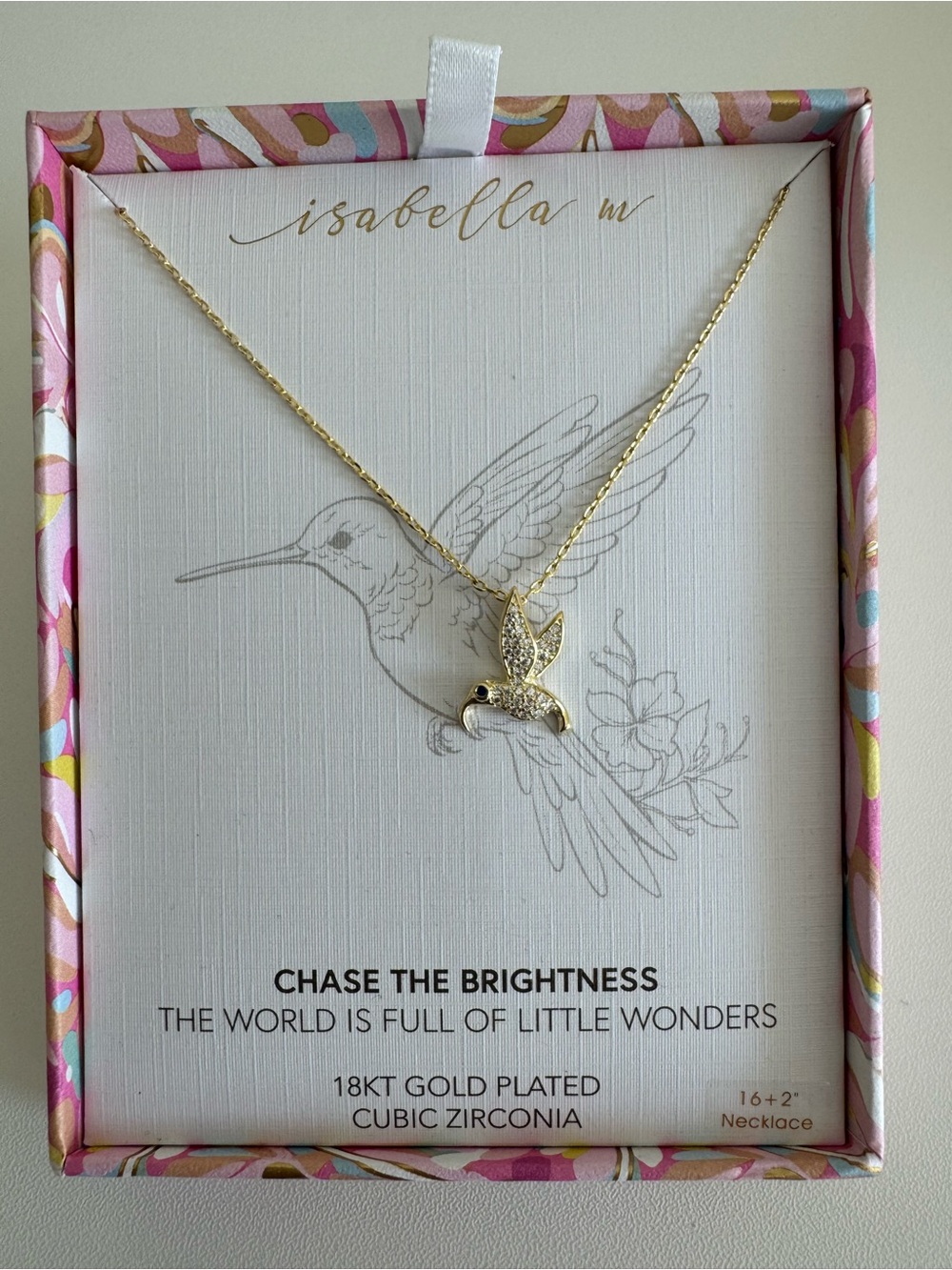 Isabella M. hummingbird pendant necklace